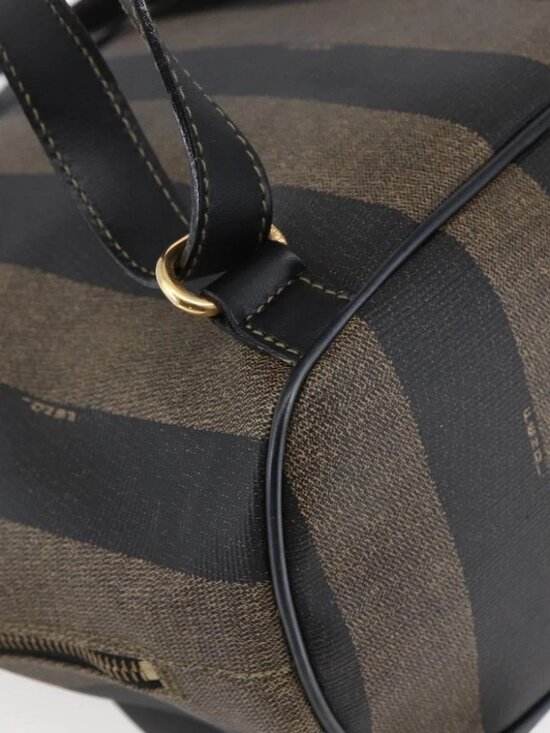 FENDI Pecan Canvas Backpack Brown Black Auth main image 15
